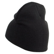 Pit Shop Embroidered 8 Inch Short Beanie - Black OSFM