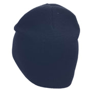 Square Illusion Embroidered 8 inch Acrylic Short Blank Beanie - Navy OSFM