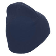 Square Illusion Embroidered 8 inch Acrylic Short Blank Beanie - Navy OSFM