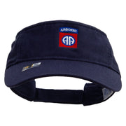 Licensed 82nd Airborne Military Embroidered Cotton Twill Washed Visor - Navy OSFM
