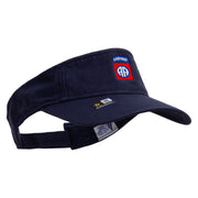 Licensed 82nd Airborne Military Embroidered Cotton Twill Washed Visor - Navy OSFM