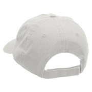 India Embroidered Garment Washed Cotton Twill Cap - White OSFM