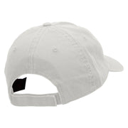 India Embroidered Garment Washed Cotton Twill Cap - White OSFM