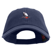 Tropical Parrot Logo Embroidered Garment Washed Cotton Twill Cap - Navy OSFM