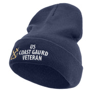 Coast Gurad Veteran Embroidered 12 Inch Long Knitted Beanie - Navy OSFM