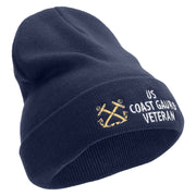 Coast Gurad Veteran Embroidered 12 Inch Long Knitted Beanie - Navy OSFM