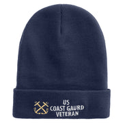 Coast Gurad Veteran Embroidered 12 Inch Long Knitted Beanie - Navy OSFM