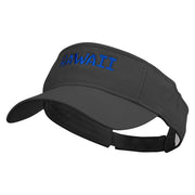 Hawaii Script Embroidered Pro Style Cotton Twill Washed Visor - Black OSFM