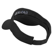 Hawaii Script Embroidered Pro Style Cotton Twill Washed Visor - Black OSFM