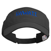 Hawaii Script Embroidered Pro Style Cotton Twill Washed Visor - Black OSFM