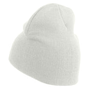 Pit Shop Embroidered 8 Inch Short Beanie - White OSFM