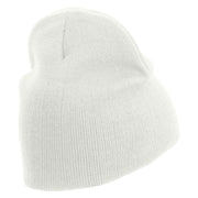 Pit Shop Embroidered 8 Inch Short Beanie - White OSFM