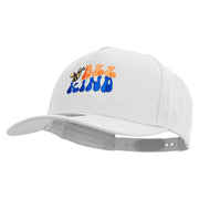 Bee Kind Symbol Embroidered Solid Cotton Twill 5 Panel Prostyle Snap Cap - White OSFM