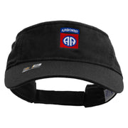 Licensed 82nd Airborne Military Embroidered Cotton Twill Washed Visor - Black OSFM