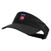 Licensed 82nd Airborne Military Embroidered Cotton Twill Washed Visor - Black OSFM