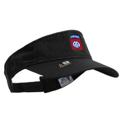 Licensed 82nd Airborne Military Embroidered Cotton Twill Washed Visor - Black OSFM