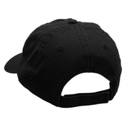 India Embroidered Garment Washed Cotton Twill Cap - Black OSFM