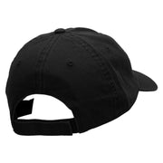 India Embroidered Garment Washed Cotton Twill Cap - Black OSFM