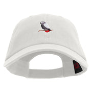 Tropical Parrot Logo Embroidered Garment Washed Cotton Twill Cap - White OSFM