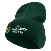 Coast Gurad Veteran Embroidered 12 Inch Long Knitted Beanie - Dk-Green OSFM