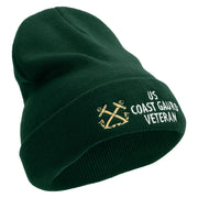 Coast Gurad Veteran Embroidered 12 Inch Long Knitted Beanie - Dk-Green OSFM