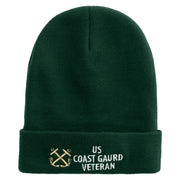 Coast Gurad Veteran Embroidered 12 Inch Long Knitted Beanie - Dk-Green OSFM