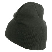 Pit Shop Embroidered 8 Inch Short Beanie - Dk-Grey OSFM