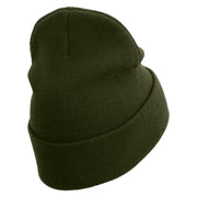 Licensed Combat Engineer Veteran Embroidered 12 Inch Long Knitted Beanie - Olive OSFM