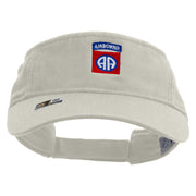 Licensed 82nd Airborne Military Embroidered Cotton Twill Washed Visor - Stone OSFM