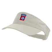 Licensed 82nd Airborne Military Embroidered Cotton Twill Washed Visor - Stone OSFM