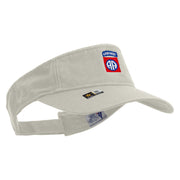 Licensed 82nd Airborne Military Embroidered Cotton Twill Washed Visor - Stone OSFM