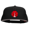 Large Lady Bug Patched Superior Cotton Twill Flat Bill Snapback Prostyle Cap - Black OSFM