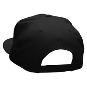 Large Lady Bug Patched Superior Cotton Twill Flat Bill Snapback Prostyle Cap - Black OSFM