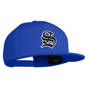 Old English Black S Patched 6 Panels Round Bill Cap - Royal OSFM
