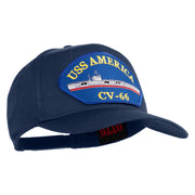 USS America CV 66 Blue Patched Solid Cotton Twill 5 Panel Prostyle Snap Cap - Navy OSFM