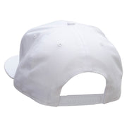 Large Lady Bug Patched Superior Cotton Twill Flat Bill Snapback Prostyle Cap - White OSFM