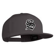 Old English Black S Patched 6 Panels Round Bill Cap - Dark Grey OSFM
