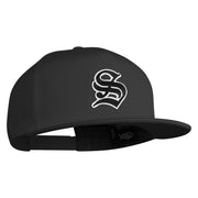Old English Black S Patched 6 Panels Round Bill Cap - Black OSFM