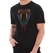 Viper Snake Graphic Design Ring Spun Combed Cotton Short Sleeve Deluxe Jersey T-Shirt - Black XS