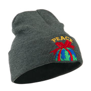 Christmas World Peace Embroidered Beanie