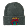 Christmas World Peace Embroidered Beanie