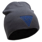 Impossible Triangle Embroidered 8 Inch Short Beanie Made in USA - Graphite OSFM