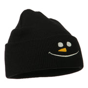 Christmas Snowman Smile Embroidered Beanie