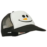 Christmas Snowman Smile Embroidered Foam Cap