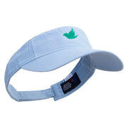 Nature Bird Icon Embroidered Cotton Twill Washed Soft Visors - Lt-Blue OSFM