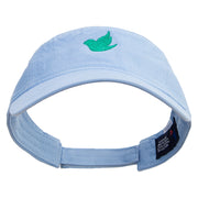 Nature Bird Icon Embroidered Cotton Twill Washed Soft Visors - Lt-Blue OSFM