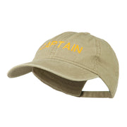 Captain Embroidered Low Profile Washed Cap