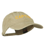 Captain Embroidered Low Profile Washed Cap