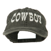 Cowboy Embroidered Washed Cap