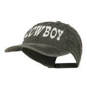 Cowboy Embroidered Washed Cap